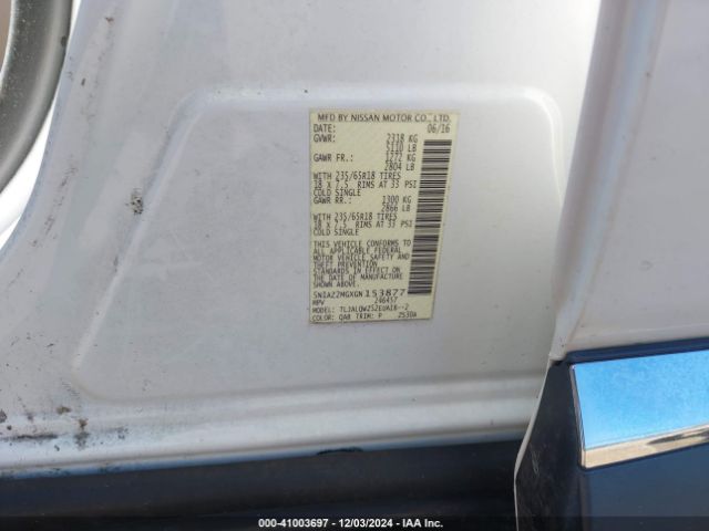 5N1AZ2MGXGN153877 Nissan MURANO SV