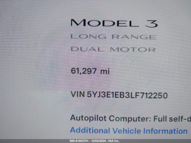 2020 TESLA MODEL 3 5YJ3E1EB3LF712250 Photo 6