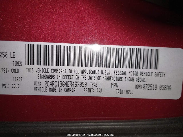 Chrysler Town & Country Touring 2014 2C4RC1BG4ER467059 Image 9