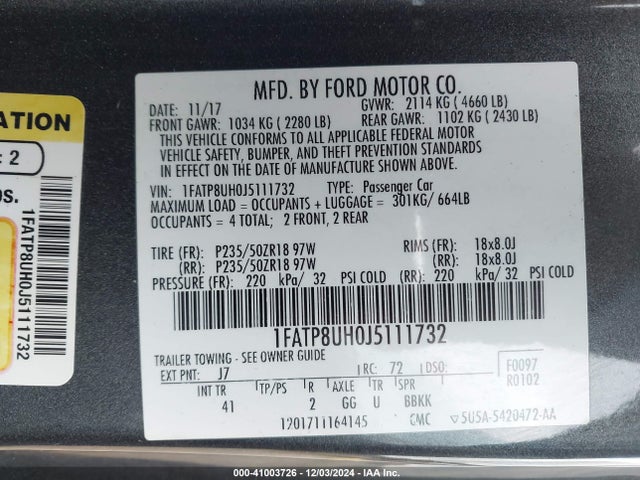 Ford Mustang Ecoboost Premium 2018 1FATP8UH0J5111732 Image 9