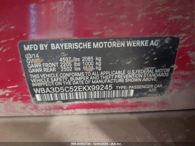 BMW 328d Xdrive 2014 WBA3D5C52EKX99245 Image 9