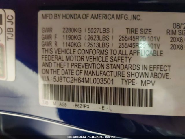 5J8TC2H64ML003501 Acura Rdx A-spec Package