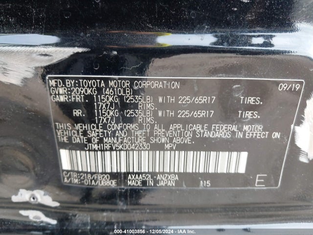 Toyota RAV4 LE 2019 JTMH1RFV5KD042330 Image 9