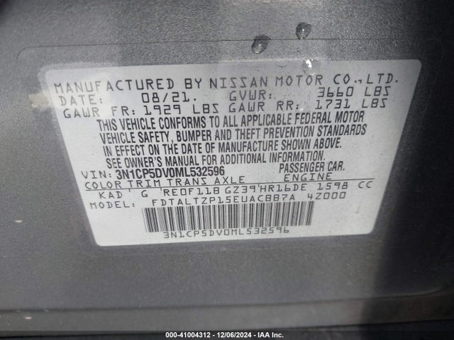 Nissan Kicks Sr Xtronic Cvt 2021 3N1CP5DV0ML532596 Image 9
