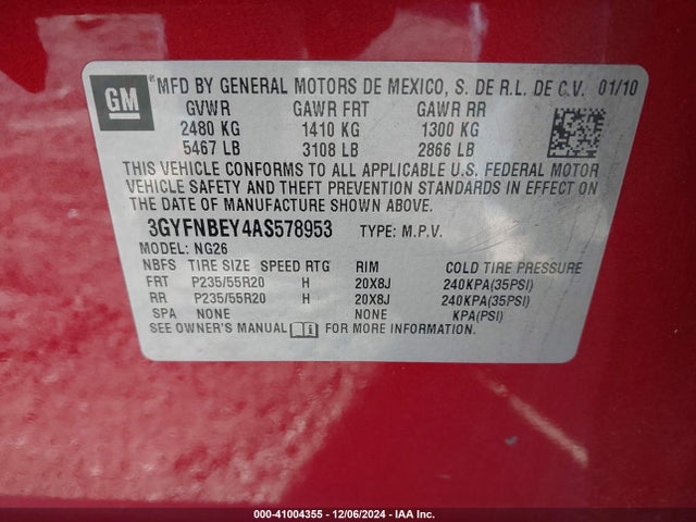 2010 CADILLAC SRX 3GYFNBEY4AS578953 Photo 8