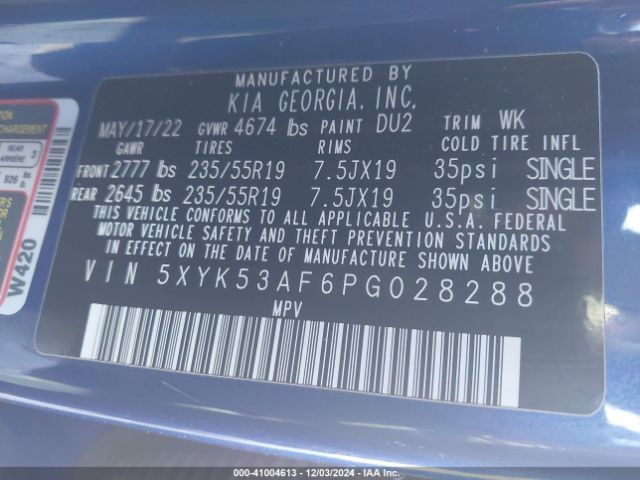 5XYK53AF6PG028288 KIA Sportage Sx-prestige