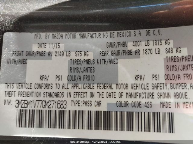 3MZBM1V77GM271683 Mazda Mazda3 I Touring