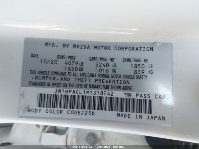 JM1BPACL1M1318242 Mazda MAZDA3