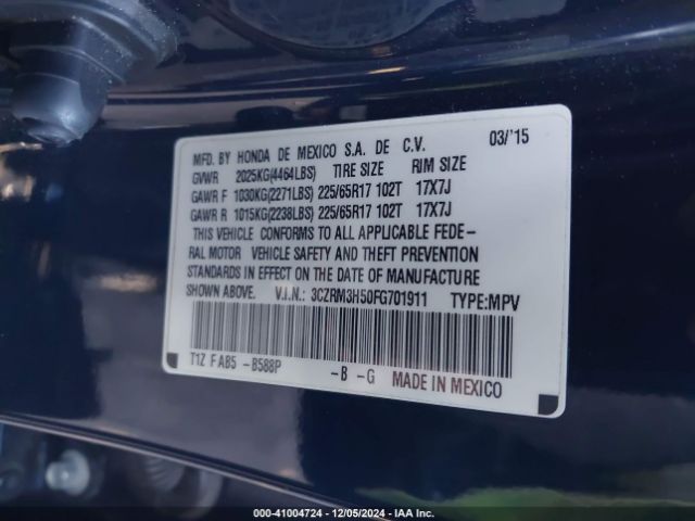 3CZRM3H50FG701911 Honda CR-V EX