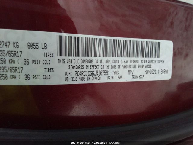 2C4RC1CG6JR107591 Chrysler Pacifica Lx