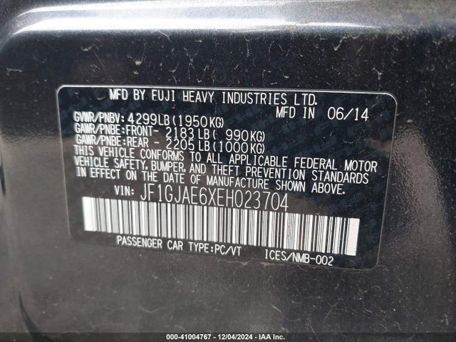 Subaru Impreza 2.0i Premium 2014 JF1GJAE6XEH023704 Image 9