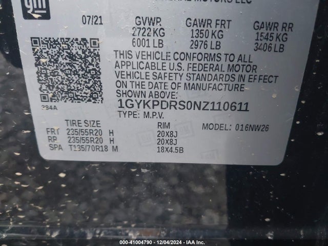 2022 CADILLAC XT6 1GYKPDRS0NZ110611 Photo 8