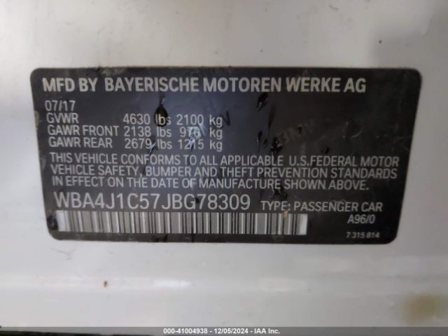 WBA4J1C57JBG78309 BMW 430i Gran Coupe