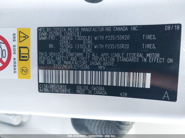 Lexus RX 350 2018 2T2ZZMCA9JC115286 Image 9