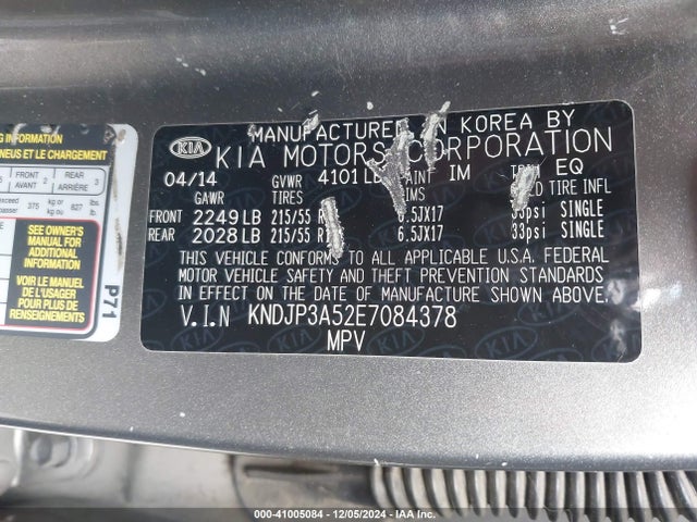 KIA SOUL + 2014 KNDJP3A52E7084378 Image 9