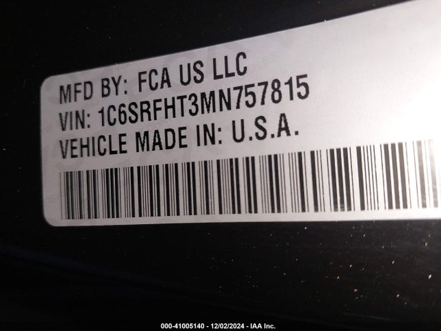 1C6SRFHT3MN757815 RAM 1500 Limited  4x4 5'7 Box