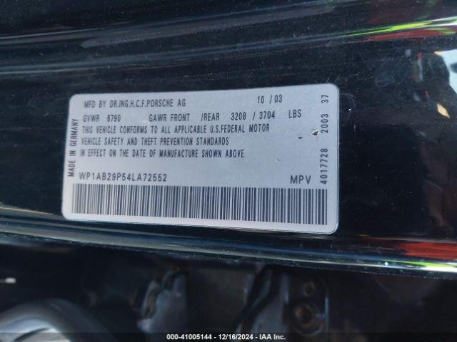 2004 PORSCHE CAYENNE WP1AB29P54LA72552 Photo 8