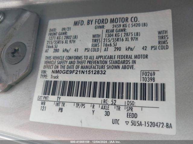 NM0GE9F21N1512832 Ford Transit Connect Xlt Passenger Wagon