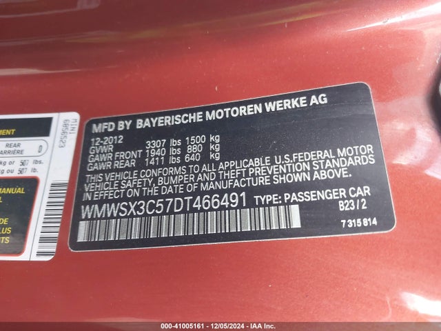 2013 MINI COUPE WMWSX3C57DT466491 Photo 8