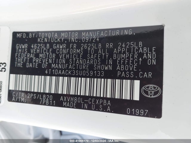 Toyota CAMRY XSE 2025 4T1DAACK3SU059133 Image 9