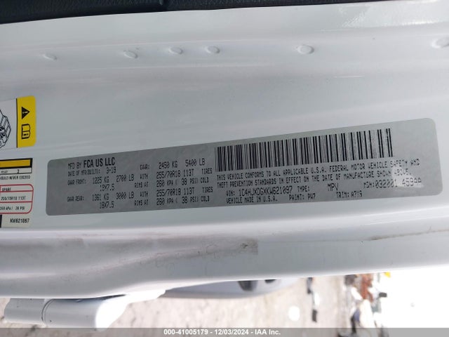 1C4HJXDGXKW621097 Jeep Wrangler Unlimited Sport Altitude 4x4