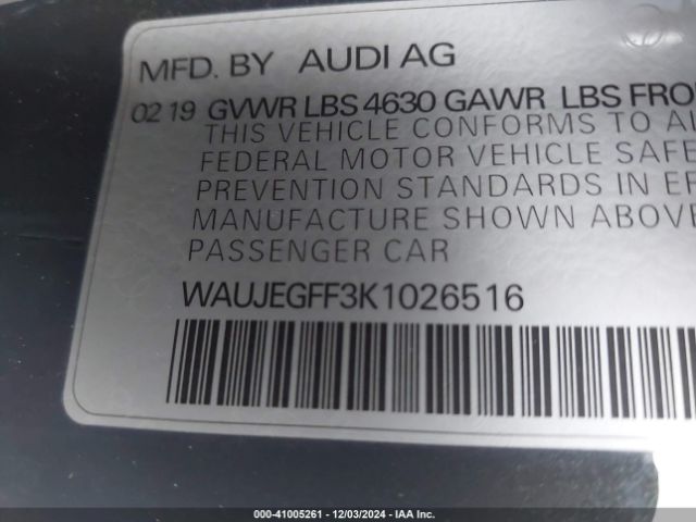 WAUJEGFF3K1026516 Audi A3 45 Premium