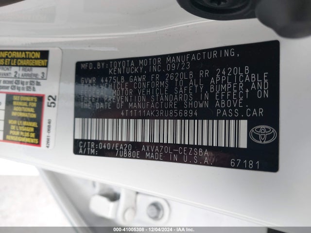 Toyota CAMRY SE 2024 4T1T11AK3RU856894 Image 9