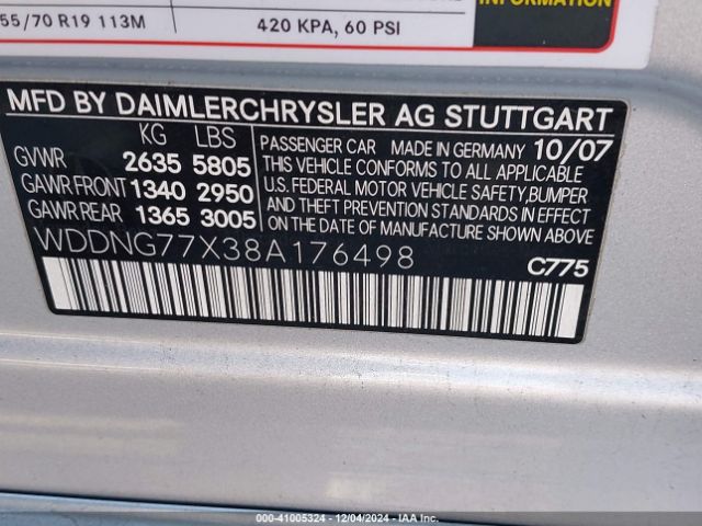 2008 MERCEDES-BENZ S 63 AMG WDDNG77X38A176498 Photo 8