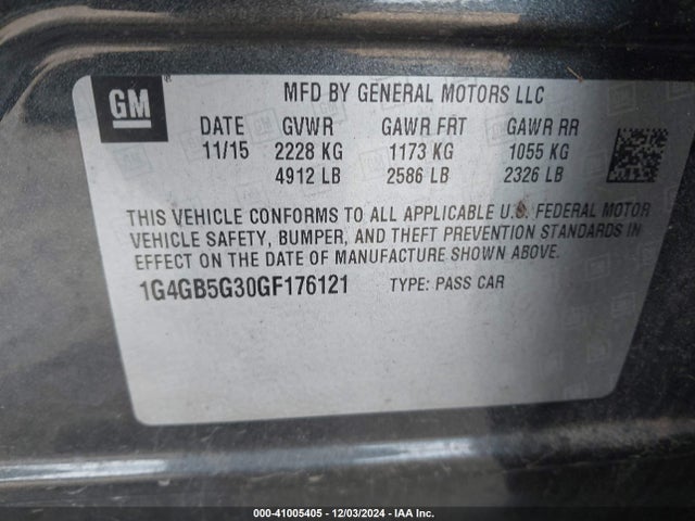 1G4GB5G30GF176121 Buick Lacrosse Leather