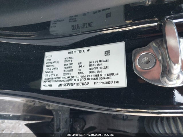 2024 TESLA MODEL 3 5YJ3E1EA1RF718046 Photo 8