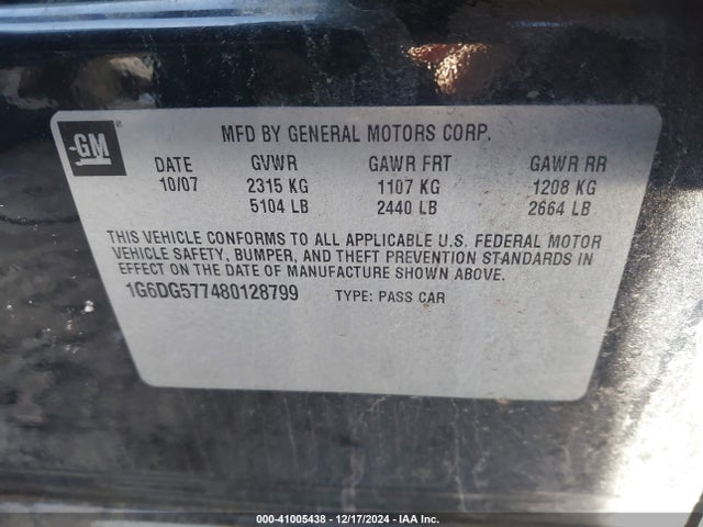 2008 CADILLAC CTS 1G6DG577480128799 Photo 8