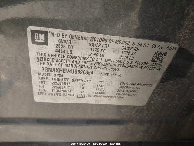 Chevrolet EQUINOX LS 2018 3GNAXHEV4JS590854 Image 9