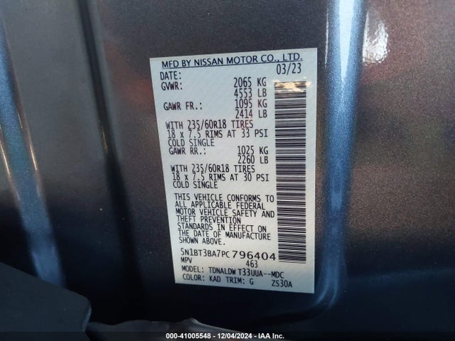 Nissan Rogue Sv Fwd 2023 5N1BT3BA7PC796404 Image 9