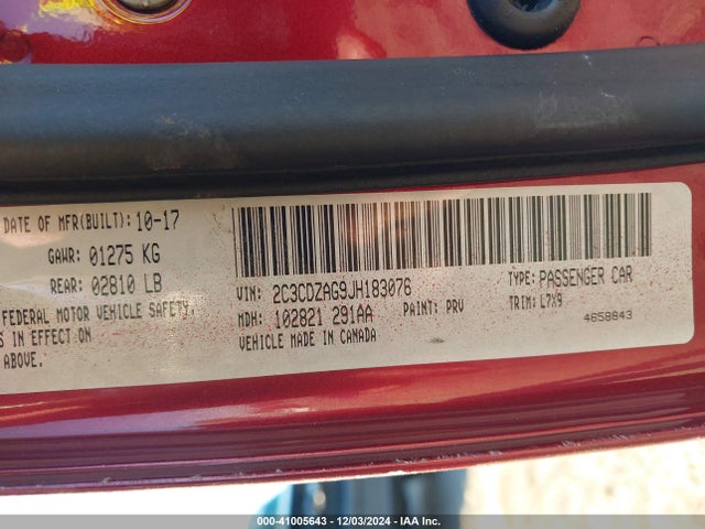 Dodge Challenger Sxt 2018 2C3CDZAG9JH183076 Image 9