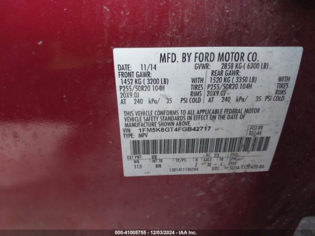 1FM5K8GT4FGB42717 Ford EXPLORER SPORT