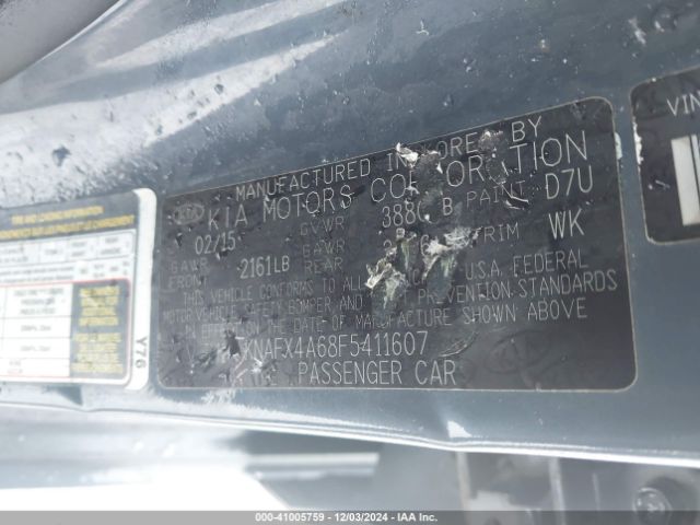 KNAFX4A68F5411607 KIA FORTE LX