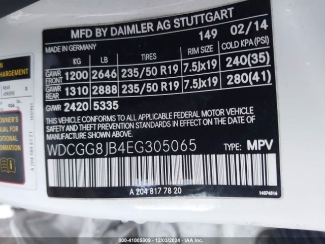 WDCGG8JB4EG305065 Mercedes-Benz Glk 350 4matic