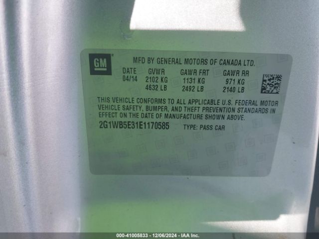 2G1WB5E31E1170585 Chevrolet Impala Limited Lt
