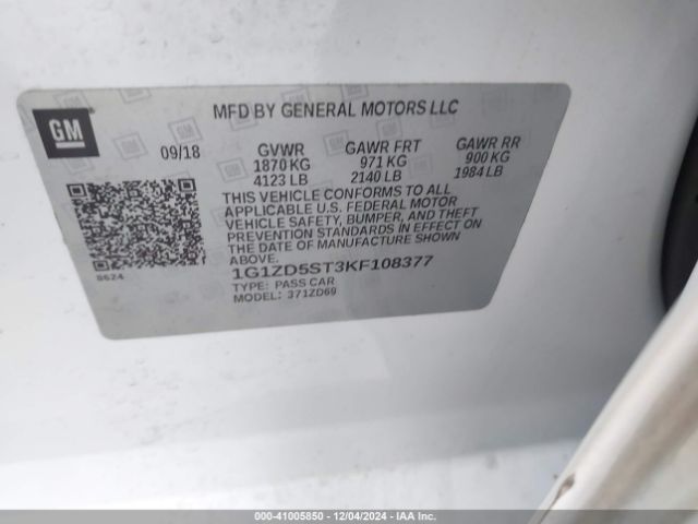 1G1ZD5ST3KF108377 Chevrolet MALIBU LT