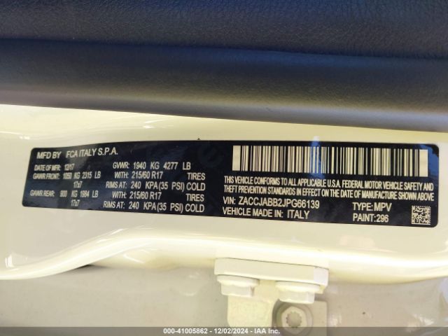 ZACCJABB2JPG66139 Jeep Renegade Latitude Fwd
