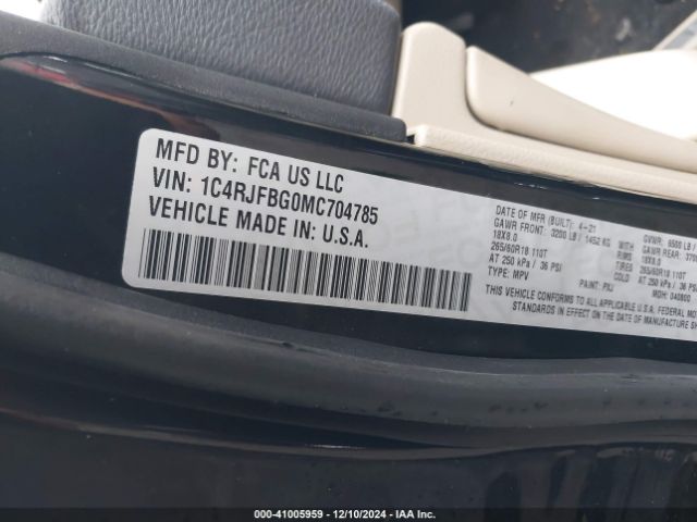 1C4RJFBG0MC704785 Jeep Grand Cherokee Limited 4x4