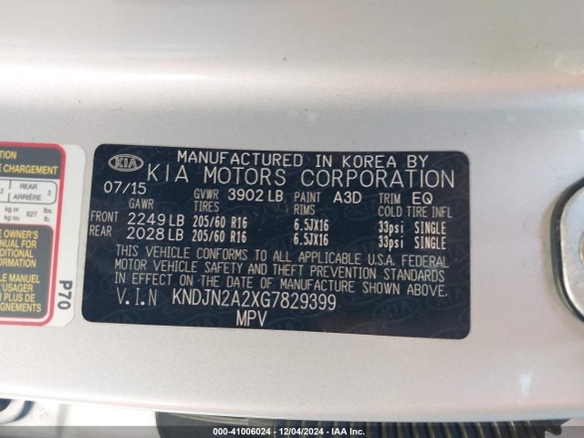 KIA Soul 2016 KNDJN2A2XG7829399 Image 9