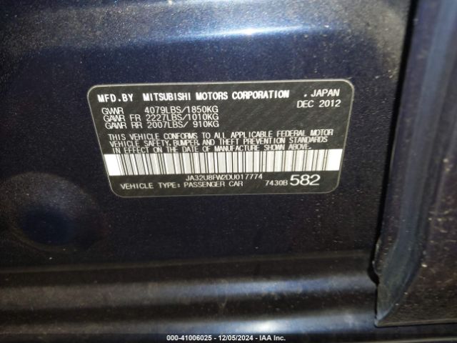 2013 MITSUBISHI LANCER JA32U8FW2DU017774 Photo 8