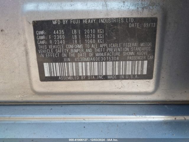 4S3BMBA60E3015308 Subaru Legacy 2.5i