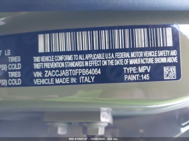 ZACCJABT0FPB64064 Jeep Renegade Latitude
