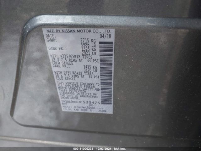 5N1DL0MN0JC533475 Infiniti QX60