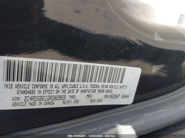 2C4RDGBG1GR382859 Dodge Grand Caravan American Value Pkg
