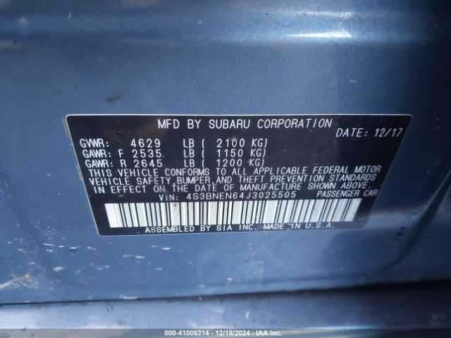 4S3BNEN64J3025505 Subaru Legacy 3.6r Limited