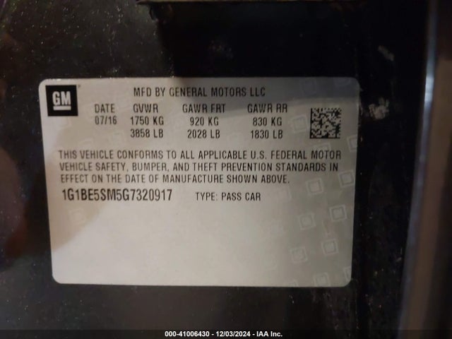 Chevrolet Cruze Lt Auto 2016 1G1BE5SM5G7320917 Image 9