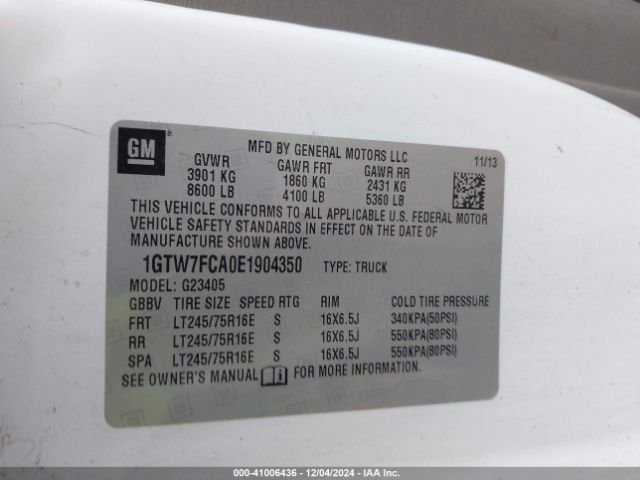 1GTW7FCA0E1904350 GMC Savana 2500 Work Van